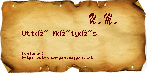Uttó Mátyás névjegykártya